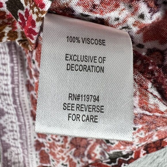 Live & Let Live Woman’s‎ Plus Size 1X Tunic Boho Artsy Top  Beads Bell Sleeves - Picture 3 of 10